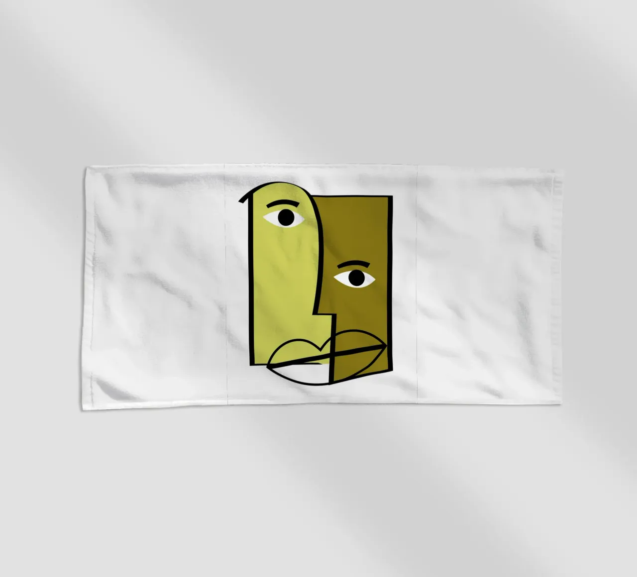 Abstract human faces beach towel by LisaArtes