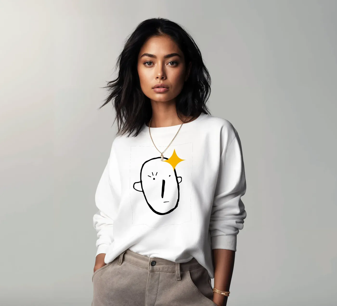 Simplistic face sweatshirt by LisaArtes