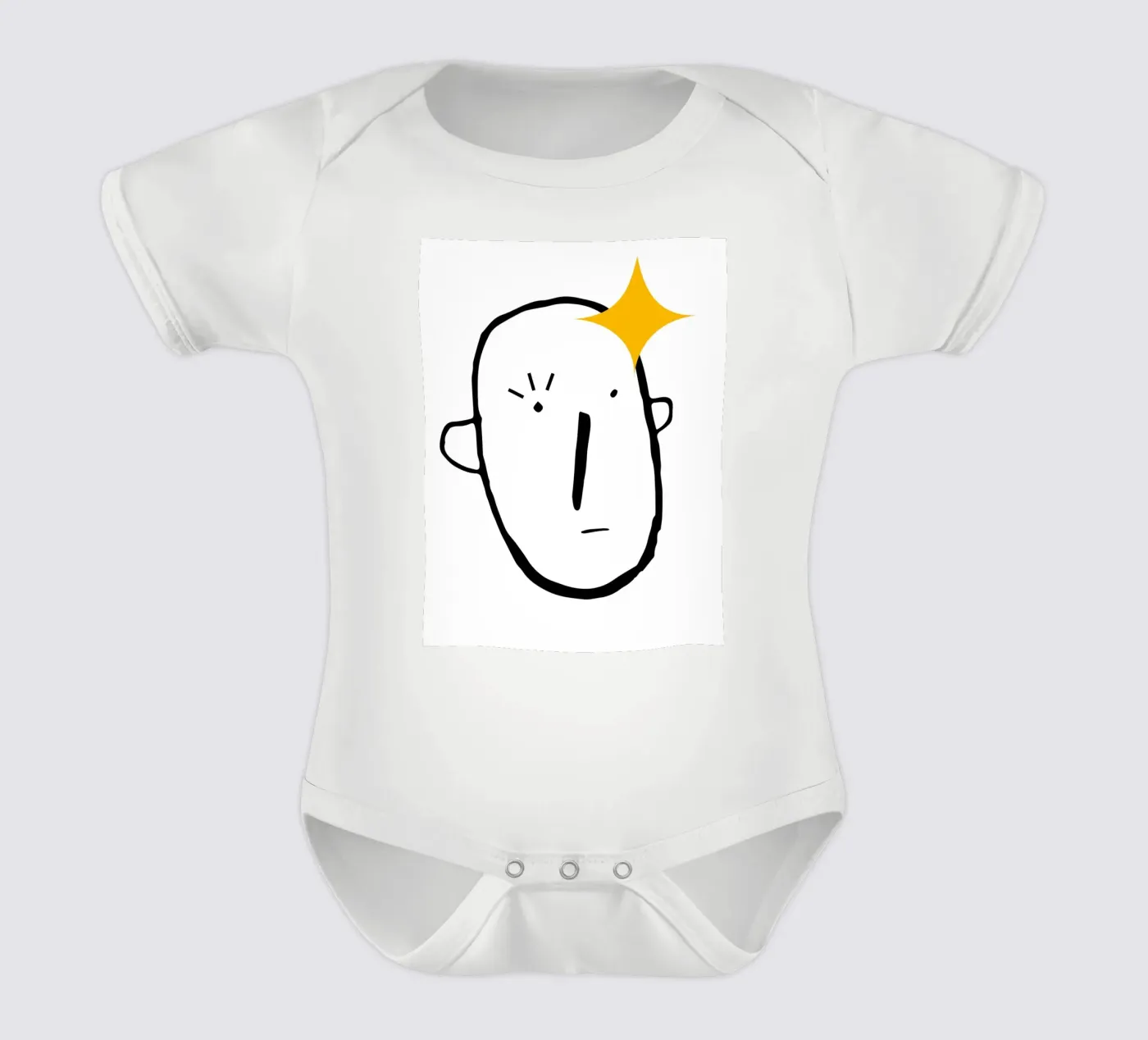 Simplistic face babyrompertje korte mouwen van LisaArtes
