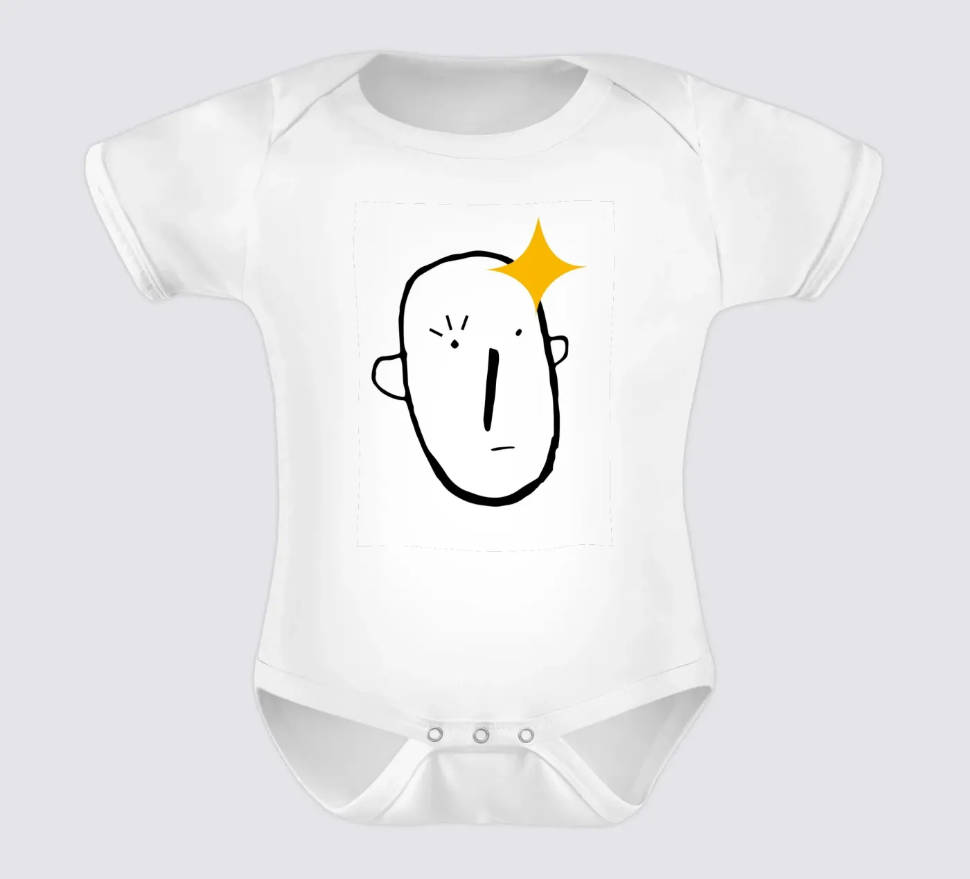 Simplistic face babyrompertje korte mouwen van LisaArtes