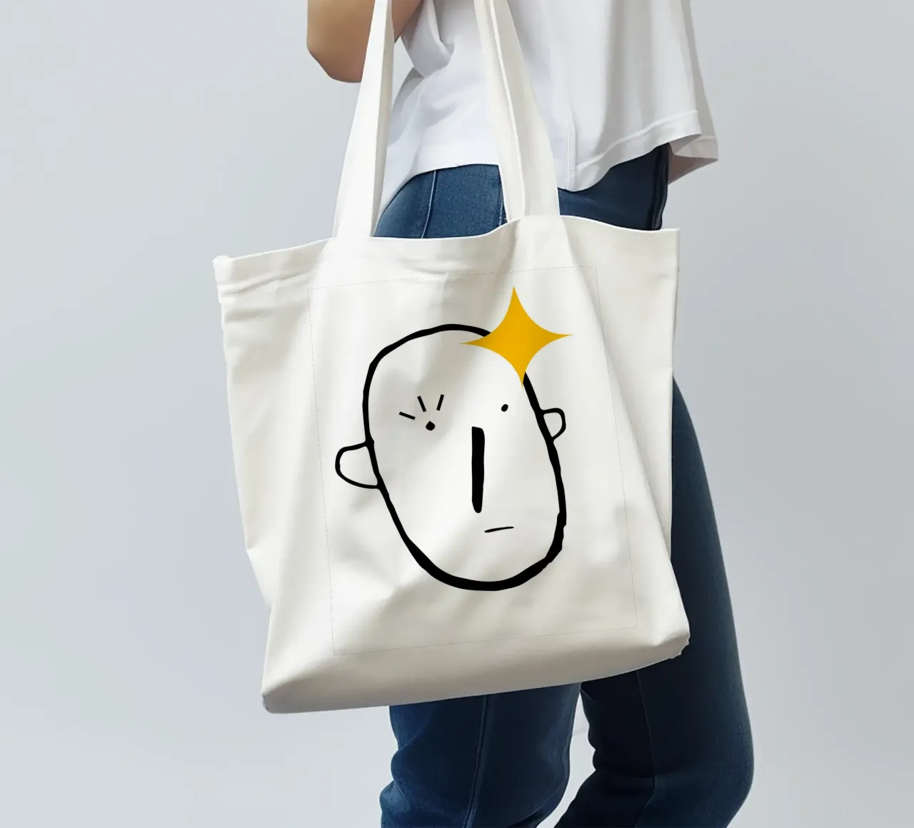 Simplistic face borsa in juta da LisaArtes