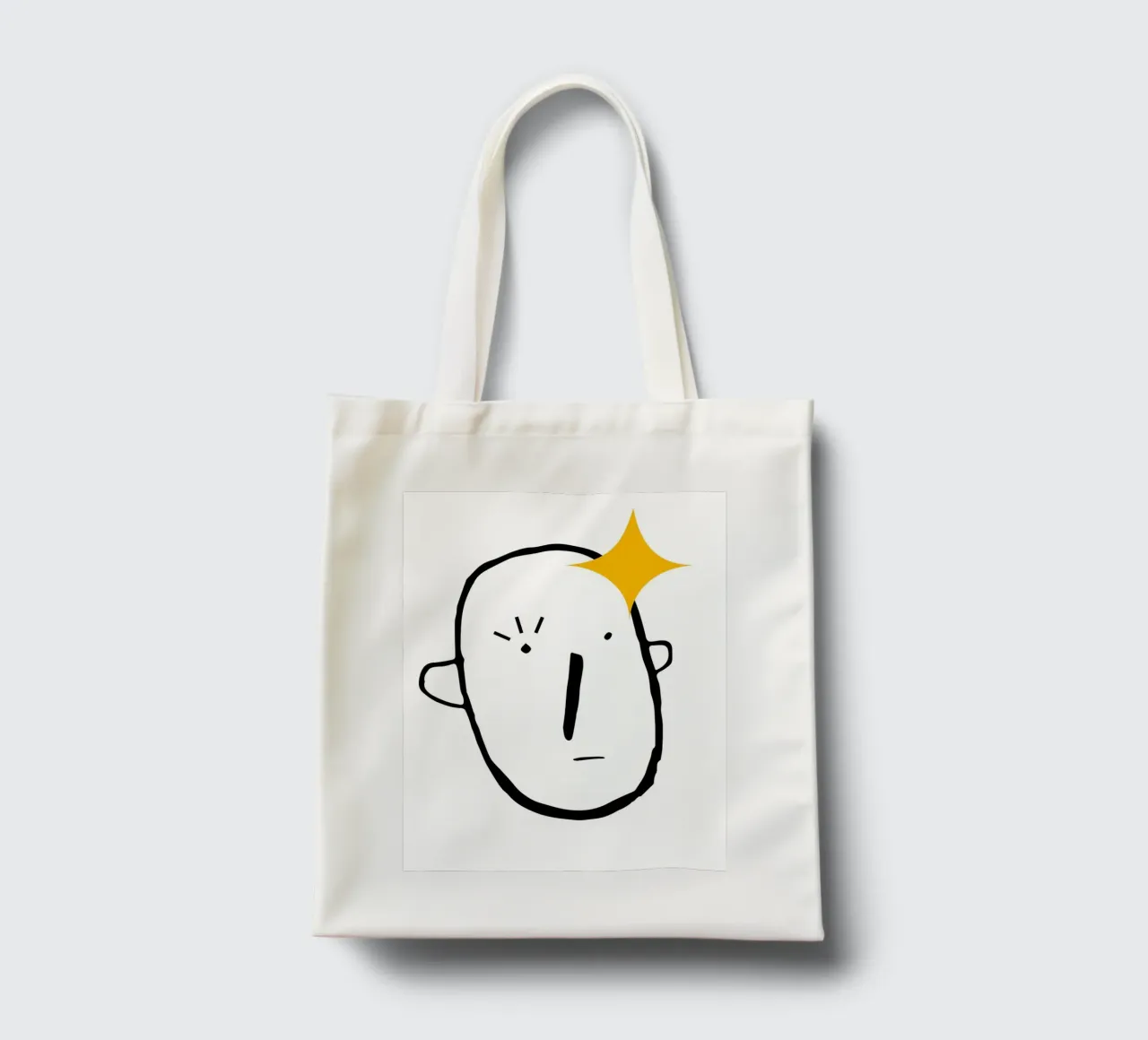 Simplistic face tote bag by LisaArtes