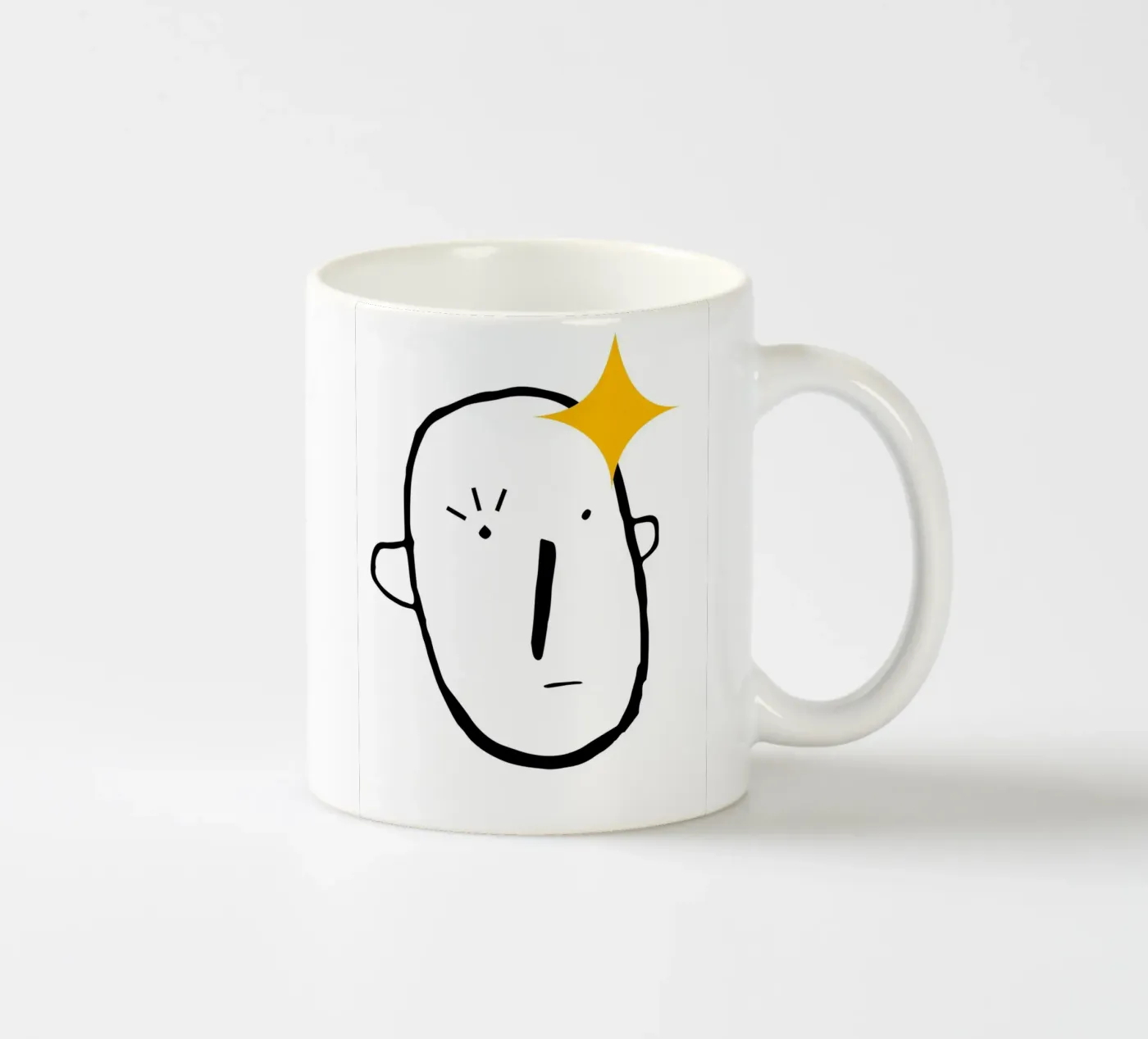 Simplistic face ceramic mug by LisaArtes
