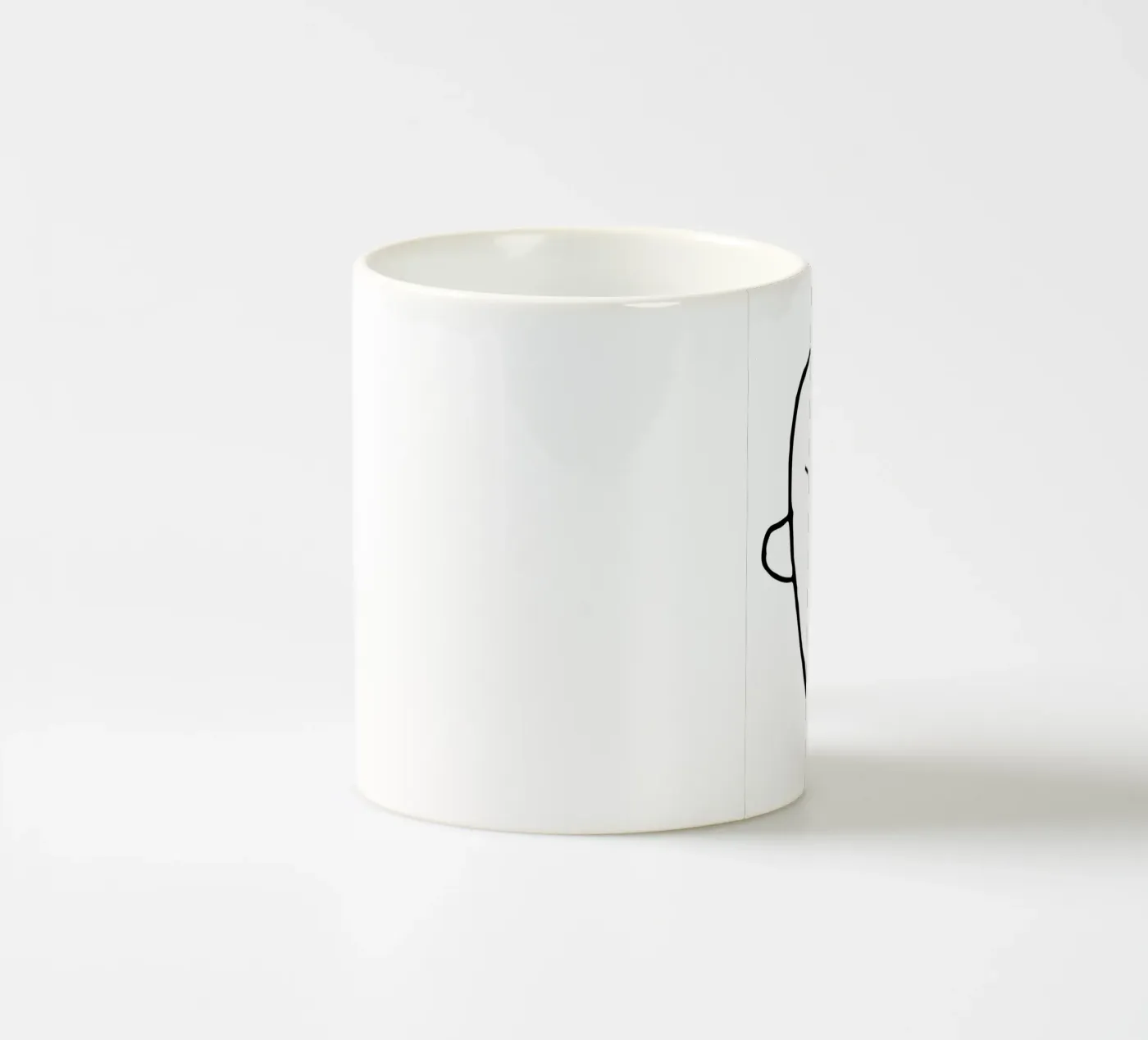 Simplistic face ceramic mug by LisaArtes