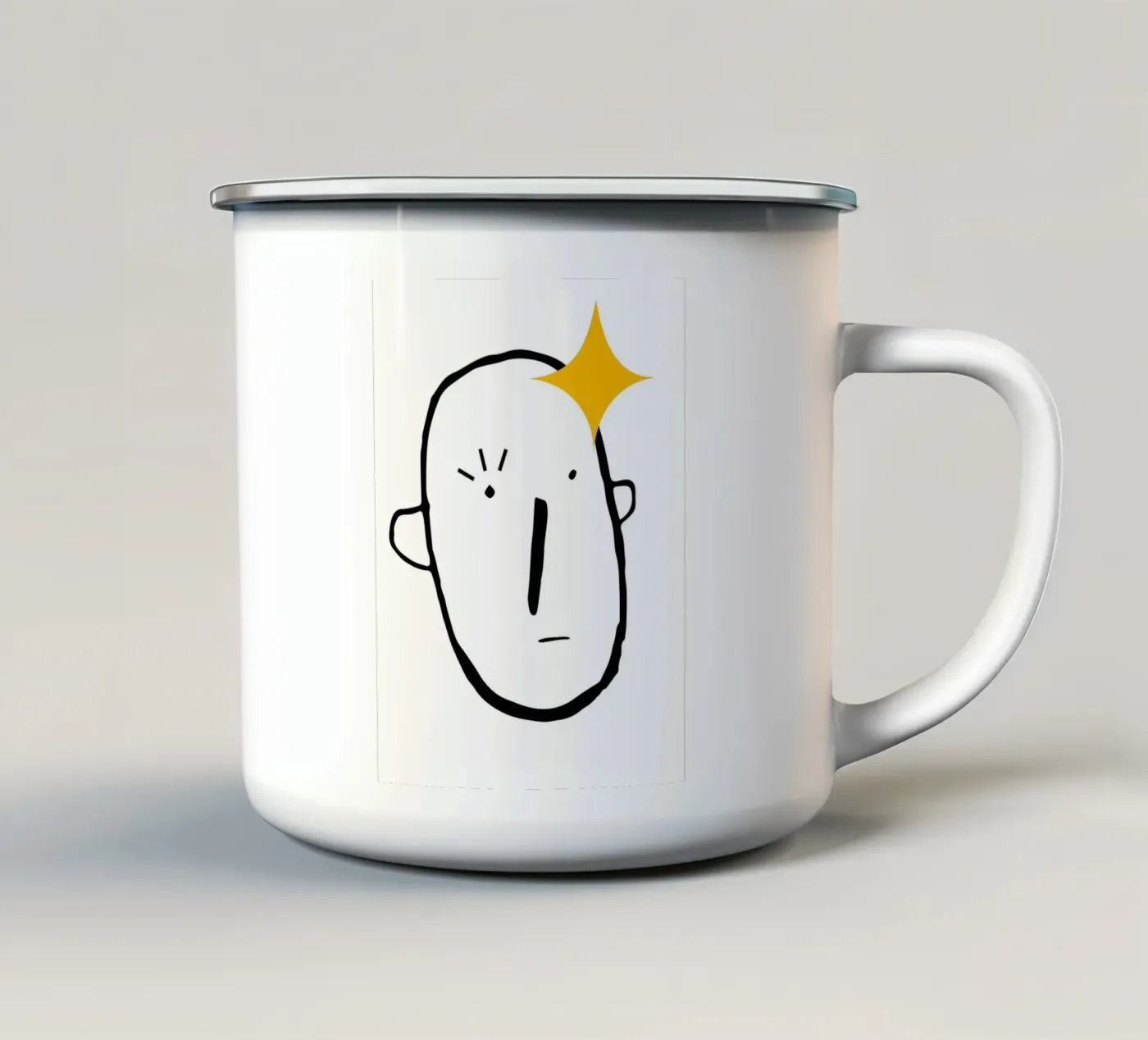 Simplistic face enamel mug by LisaArtes