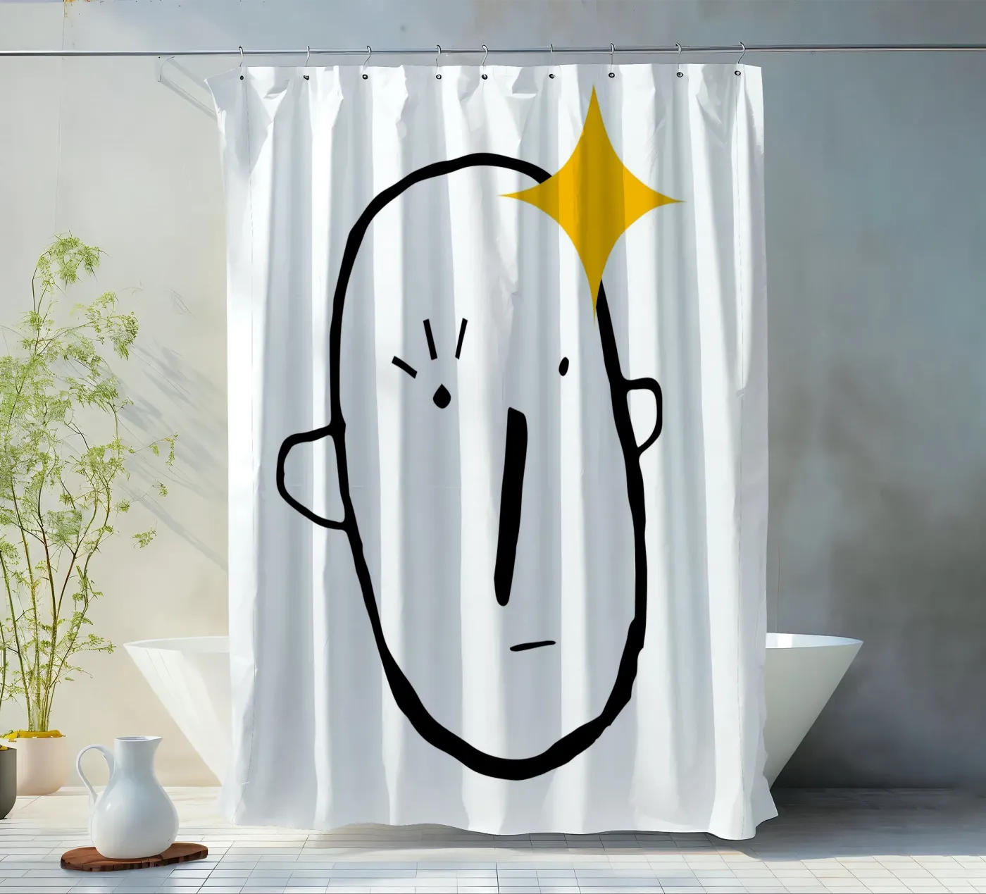 Simplistic face douchegordijn van LisaArtes