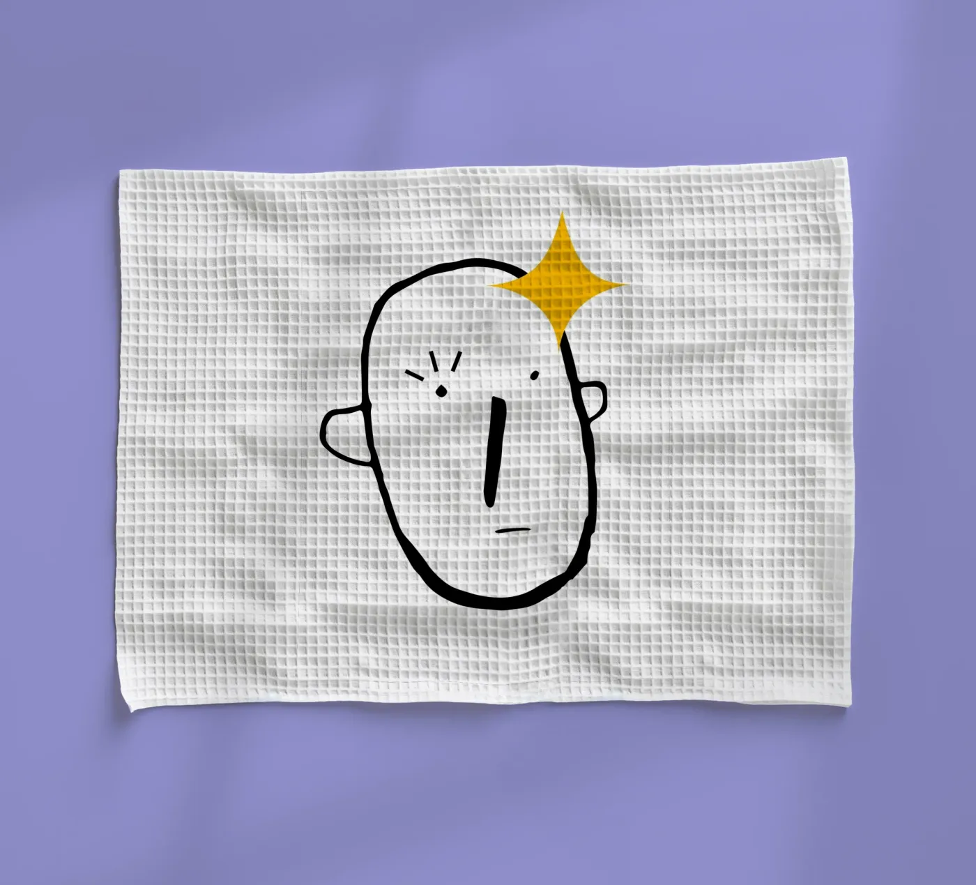 Simplistic face tea towel by LisaArtes