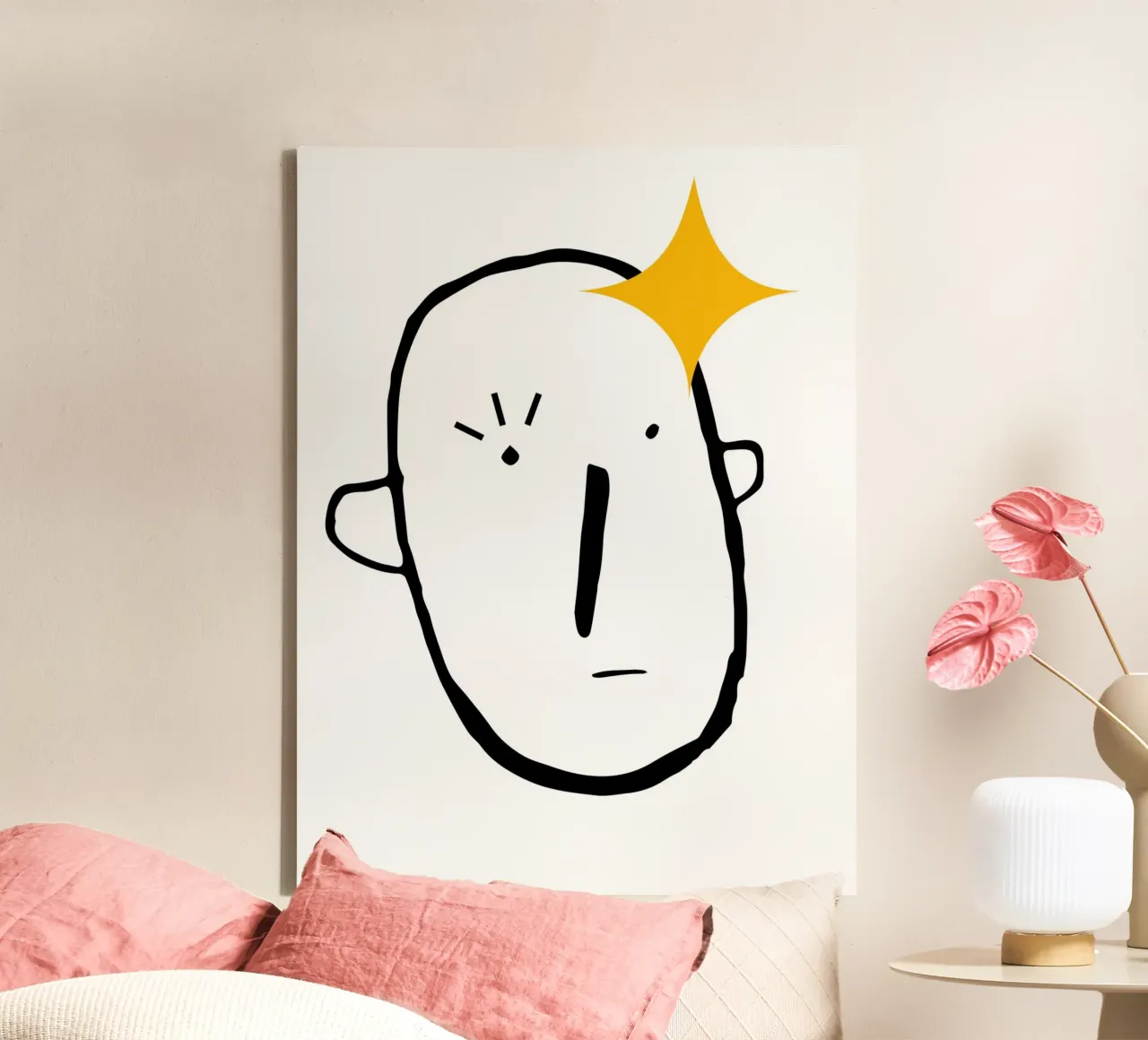 Simplistic face canvas by LisaArtes