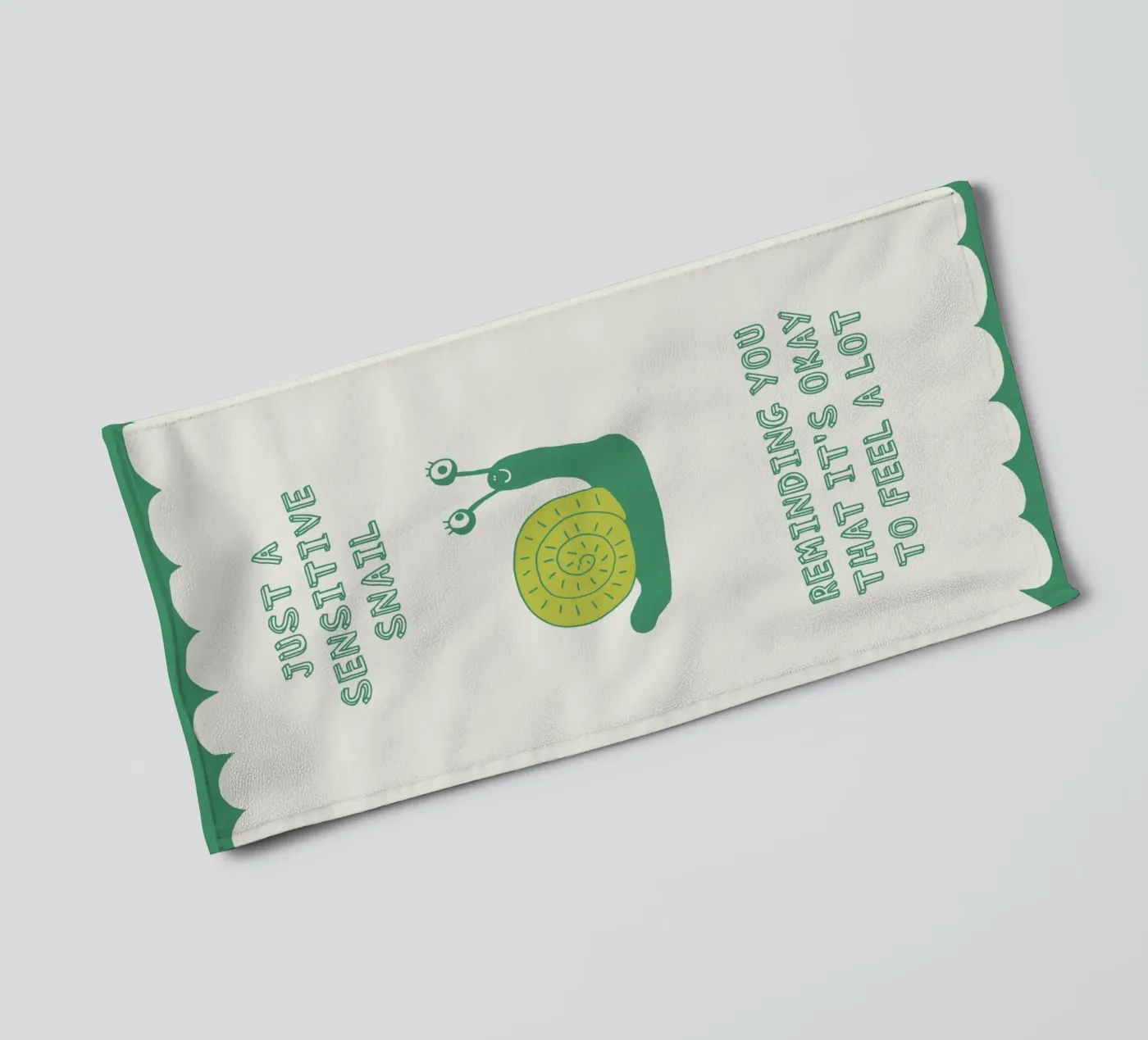 sensitive snail towel by thesoulhugclub