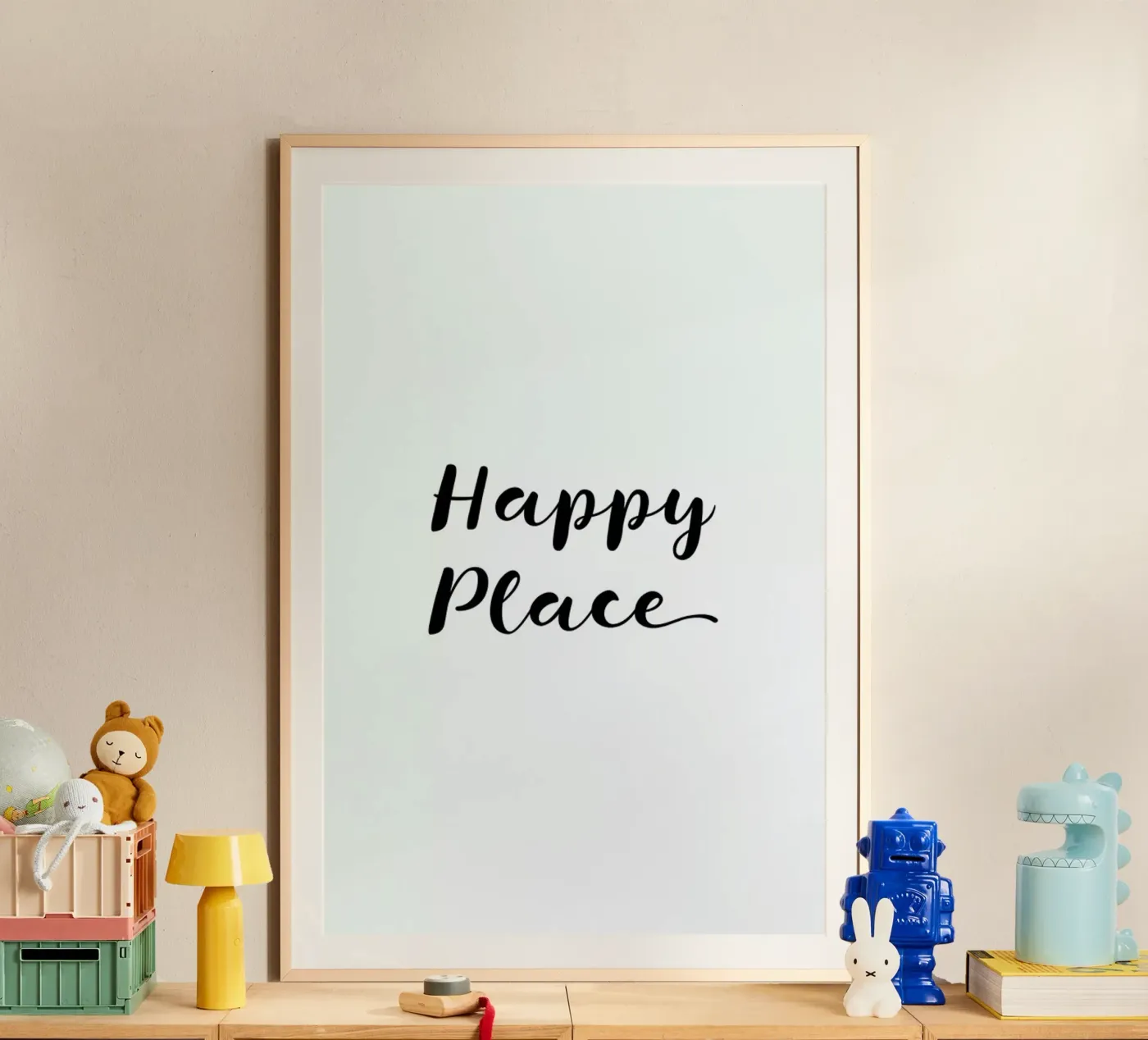 Happy poster da typed