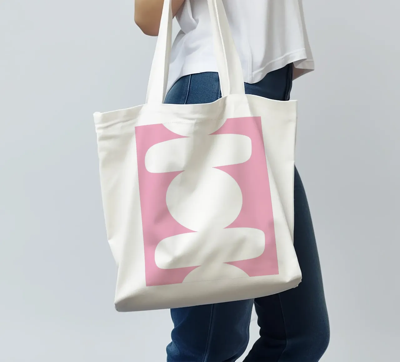 Geometric white Jutebeutel von LisaArtes
