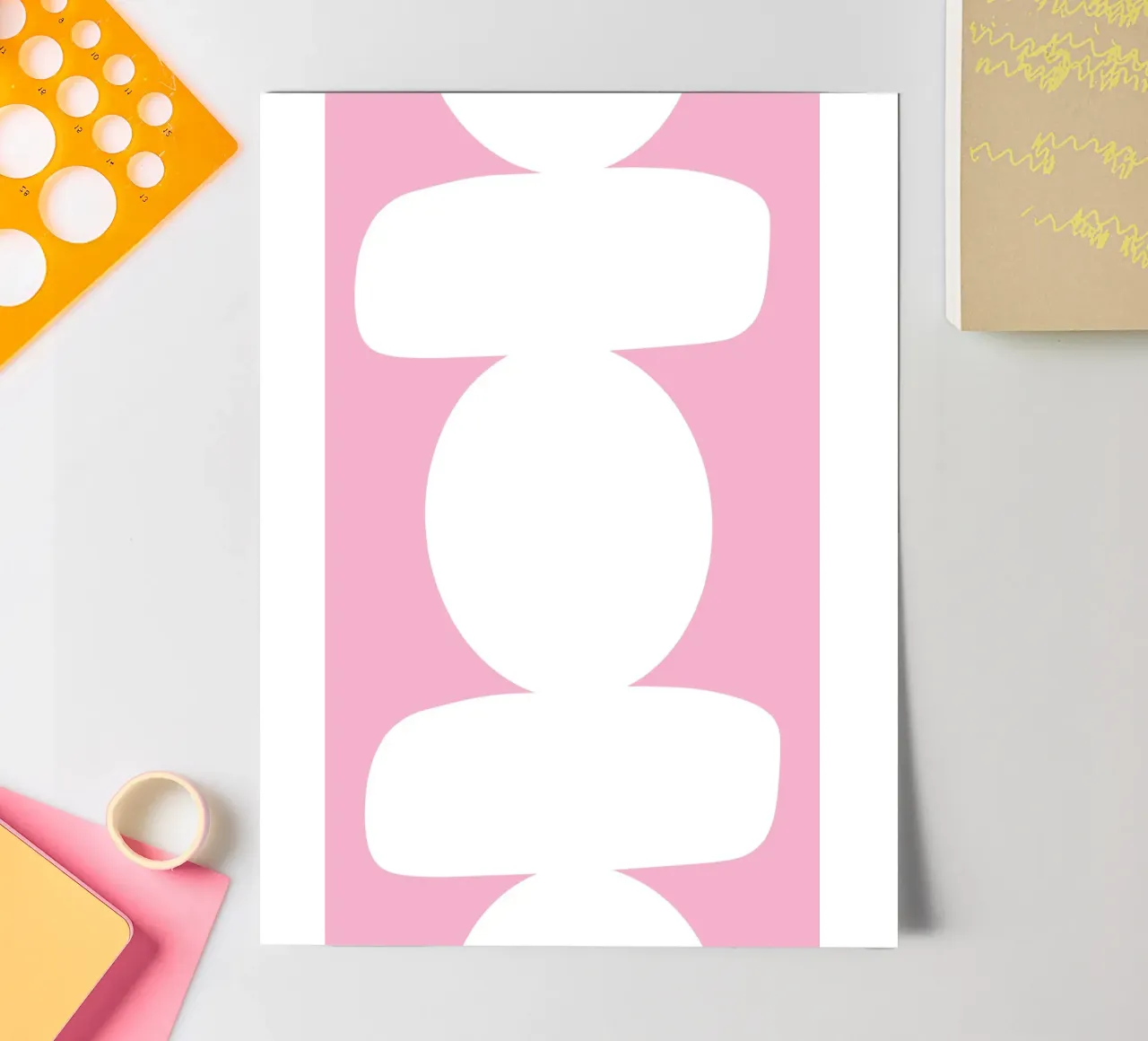 Geometric white sticker sheet by LisaArtes