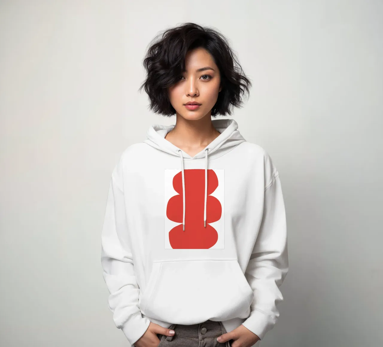 Three irregular oval felpa con cappuccio da LisaArtes