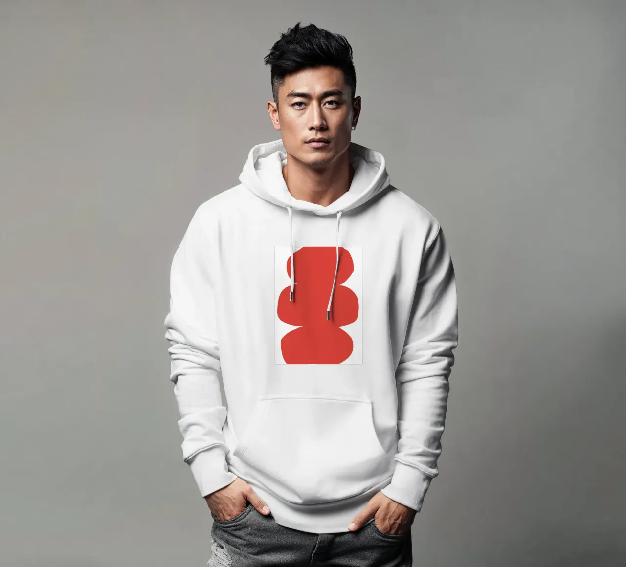 Three irregular oval felpa con cappuccio da LisaArtes