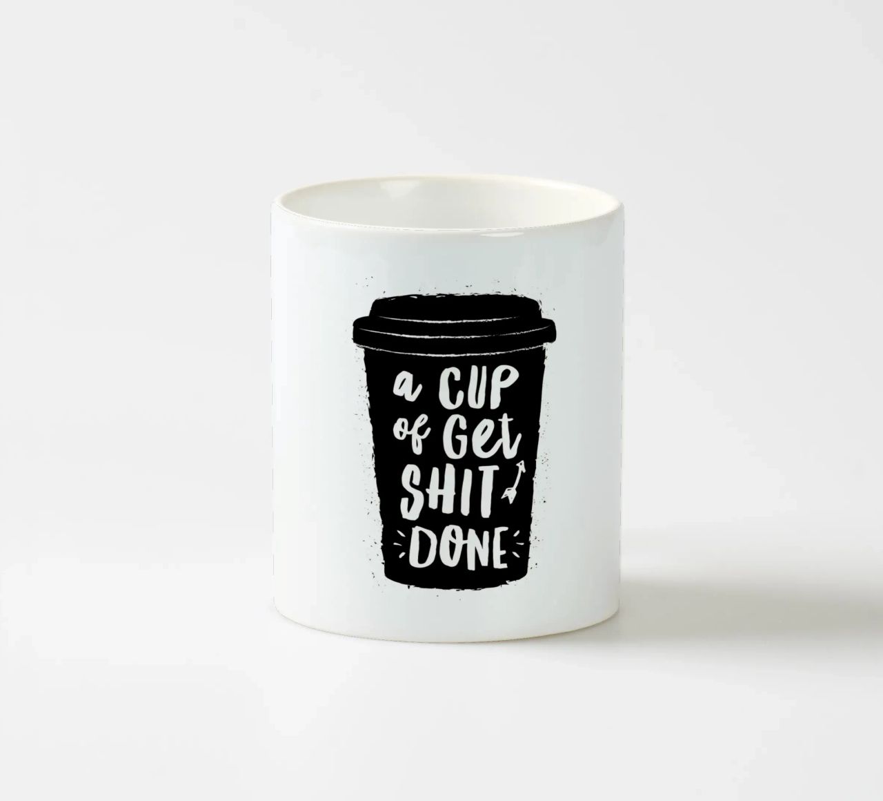 Una tazza di Get Shit Done Typografie Design tazza in ceramica da THE MOTIVATED TYPE