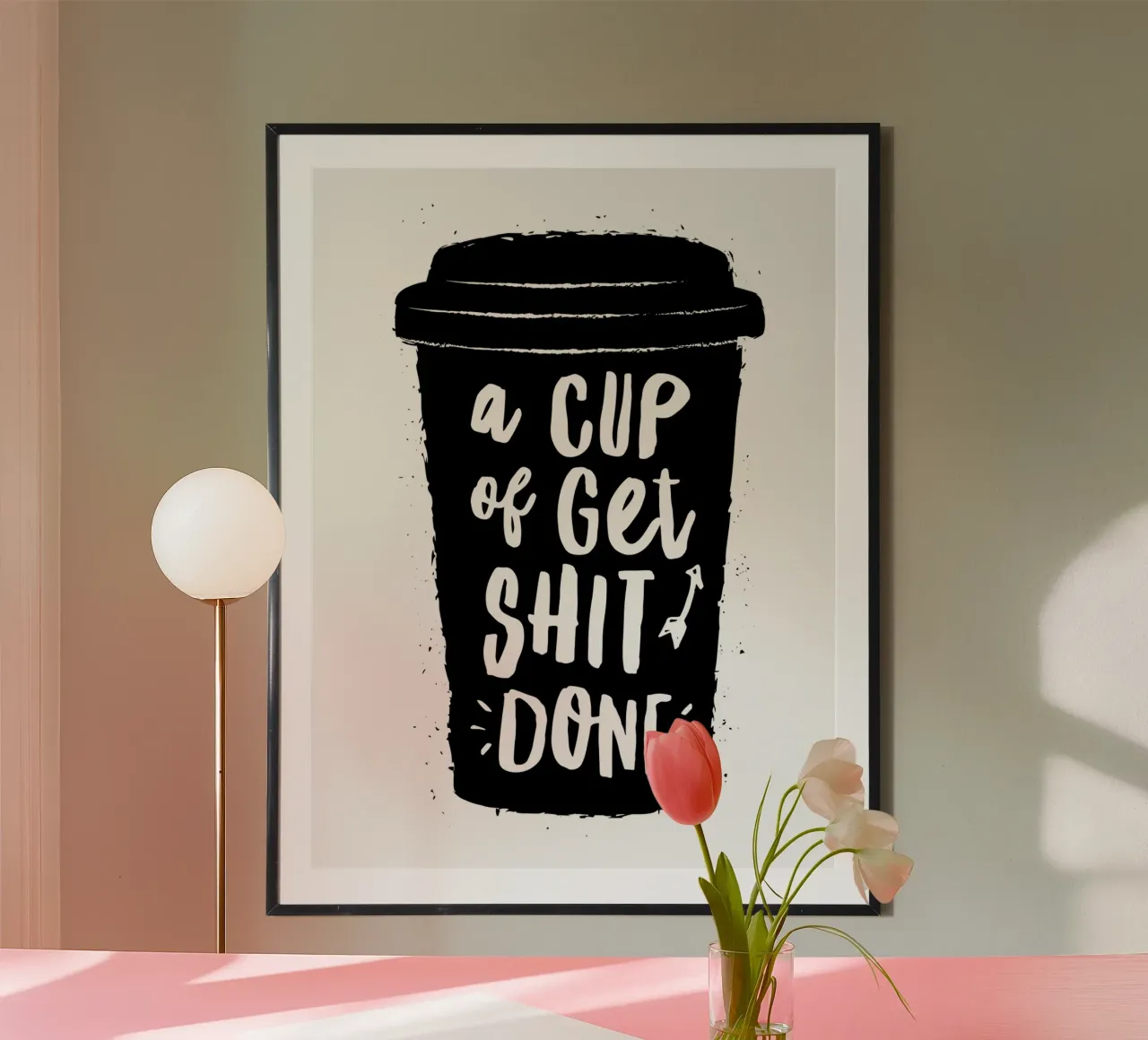 Eine Tasse Get Shit Done Typografie Design Hahnemühle von THE MOTIVATED TYPE