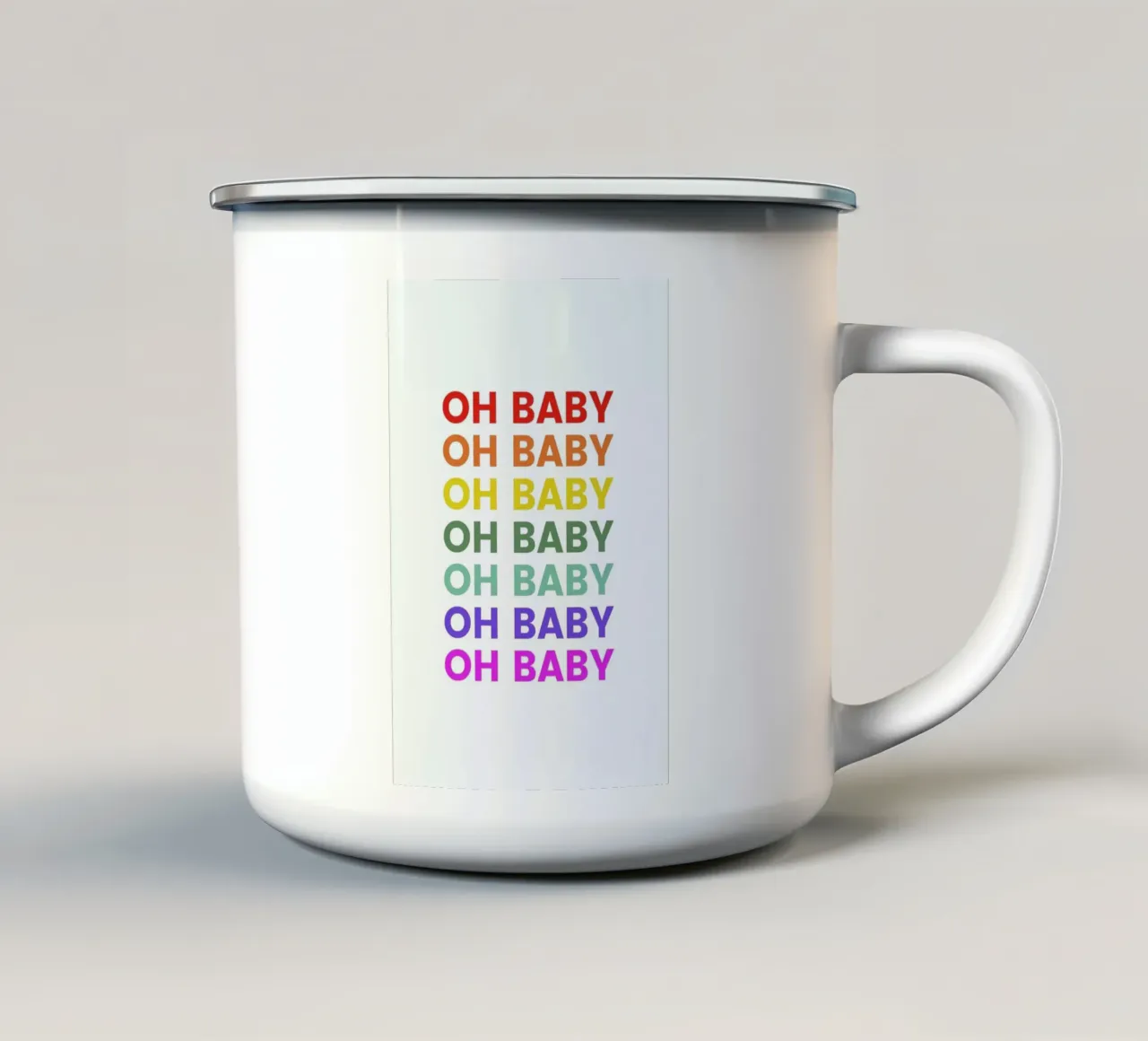 Oh Baby Rainbow tazza in smalto da daylight design studio