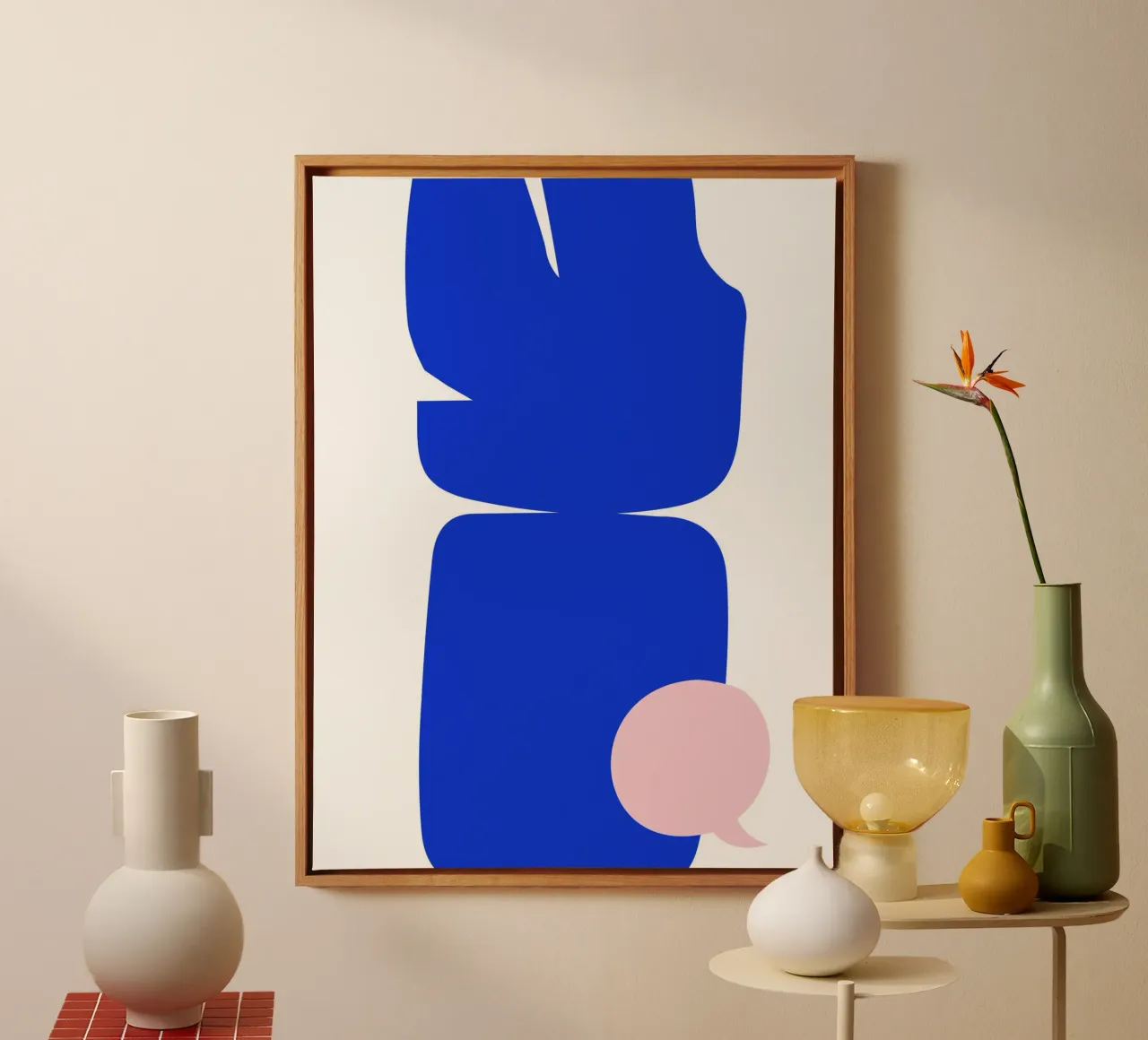 Blue abstract tela con Cornice a cassetta da LisaArtes