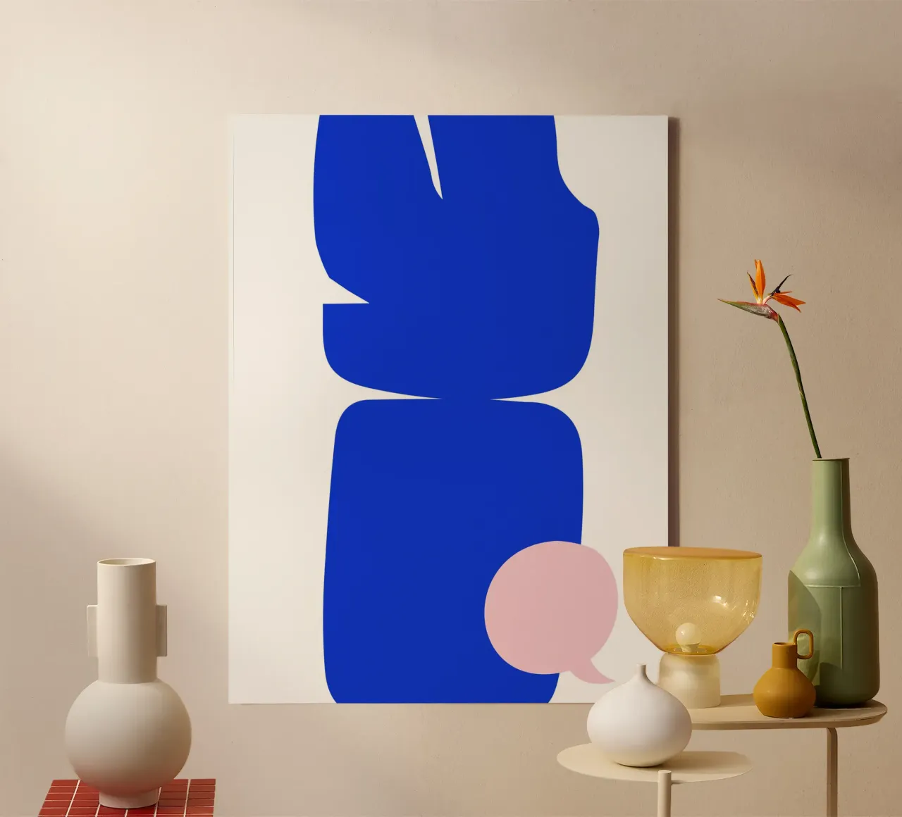 Blue abstract tela con Cornice a cassetta da LisaArtes