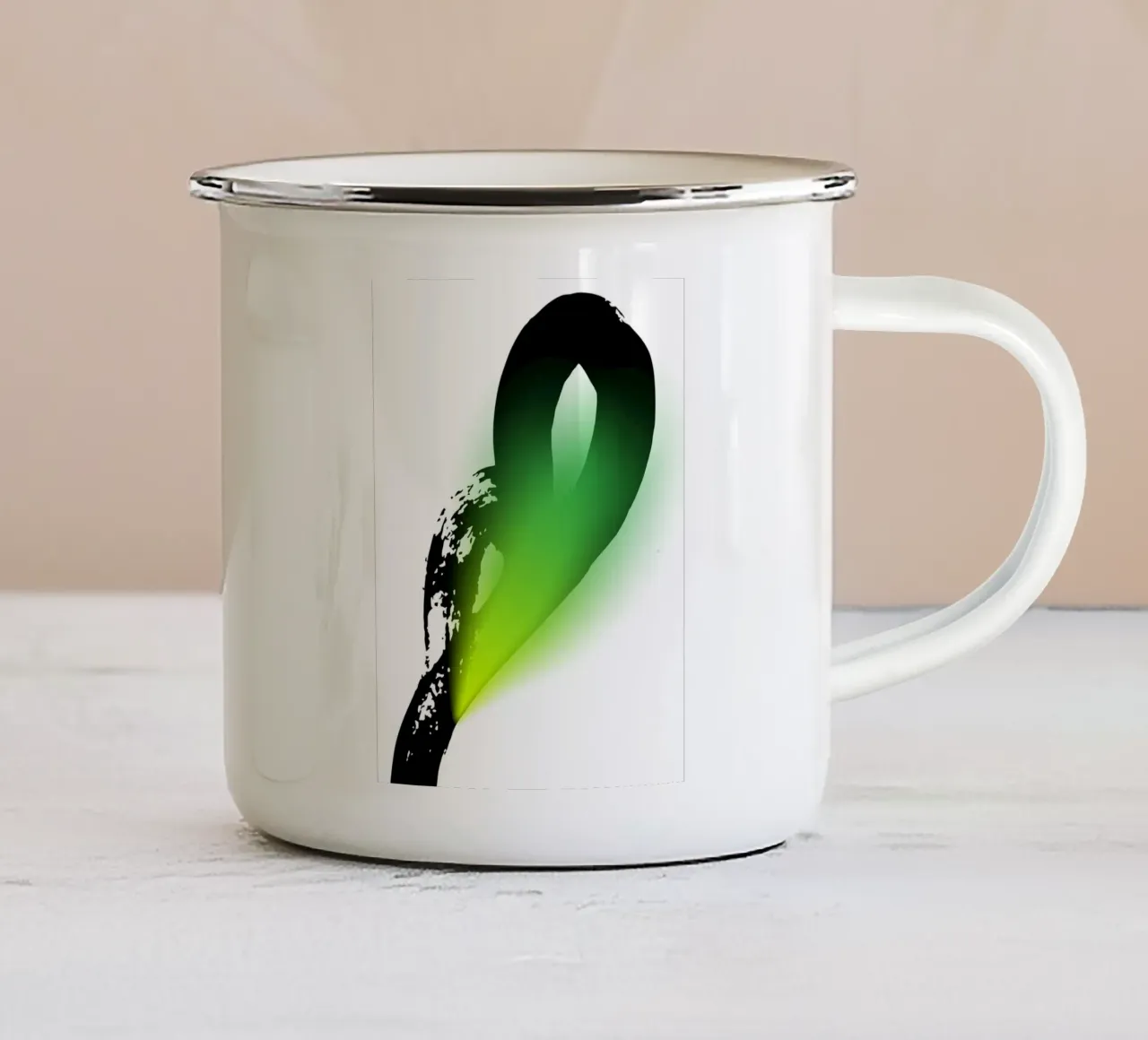 Bold black brushstroke tazza in smalto da LisaArtes