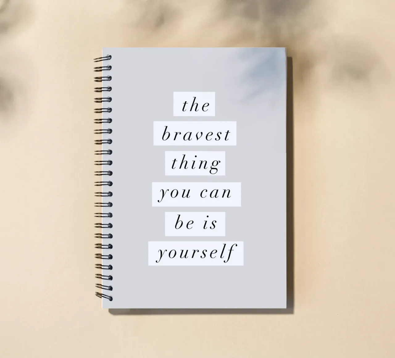 The Bravest Thing You Can Be Is Yourself Typografie Design spiral notebook by THE MOTIVATED TYPE