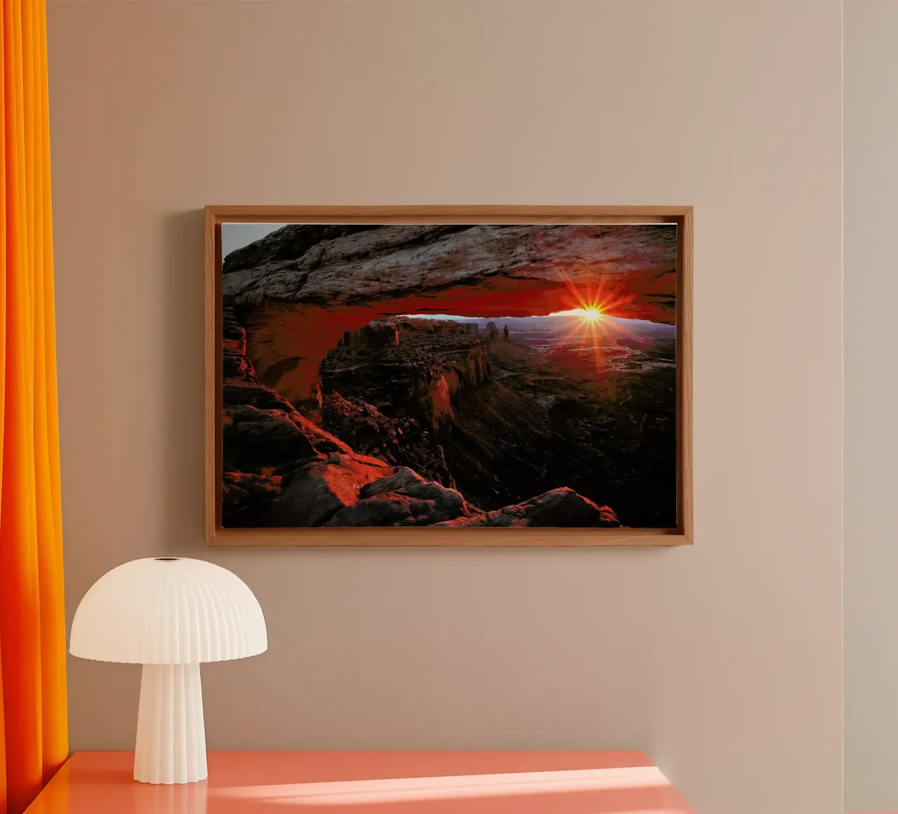 Mesa Arch Sunrise - BarbaraRead canvas met Baklijst van Pictufy