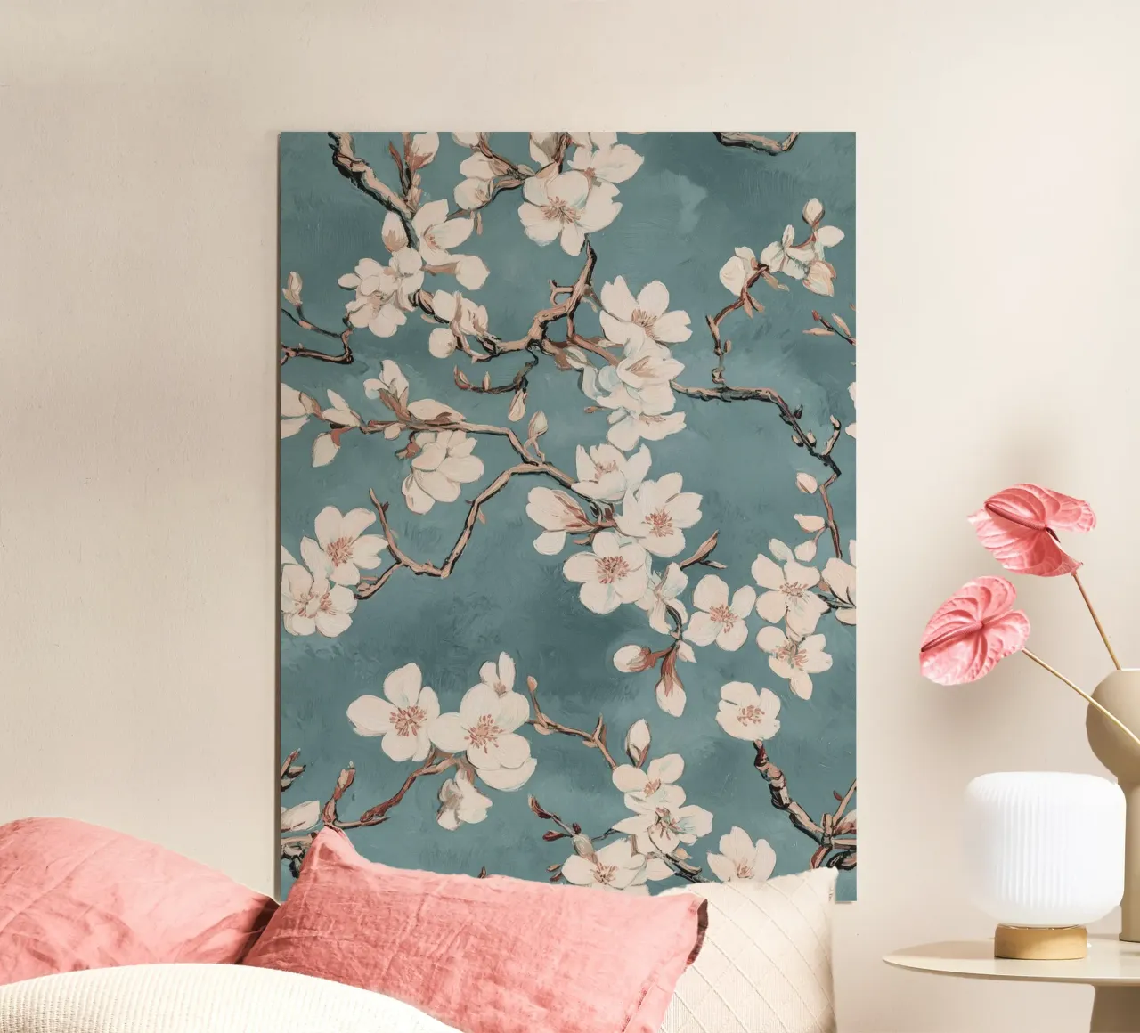 Vincent van Gogh, Delicati fiori di mandorlo poster con telaio in plastica da Carinaprint