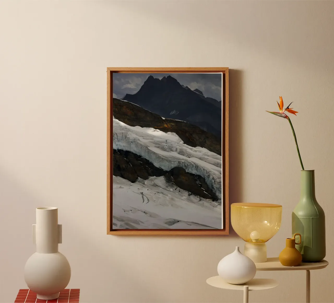 Pure Greenery canvas with Floater frame by Aara