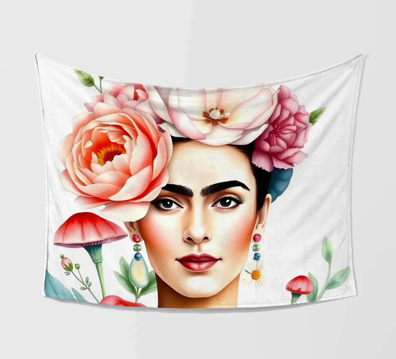 Corona di fiori Frida Kahlo coperta in pile da ARTOMATIC