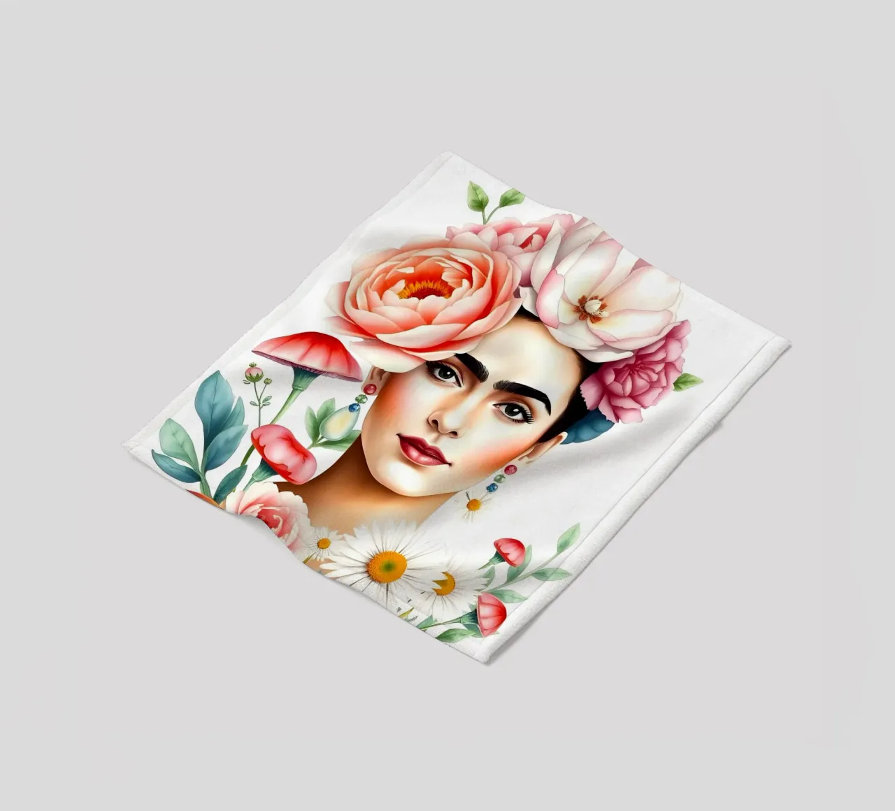Corona di fiori Frida Kahlo coperta in pile da ARTOMATIC