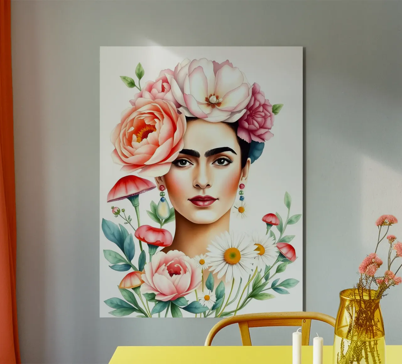 Corona di fiori Frida Kahlo alluminio dibond da ARTOMATIC