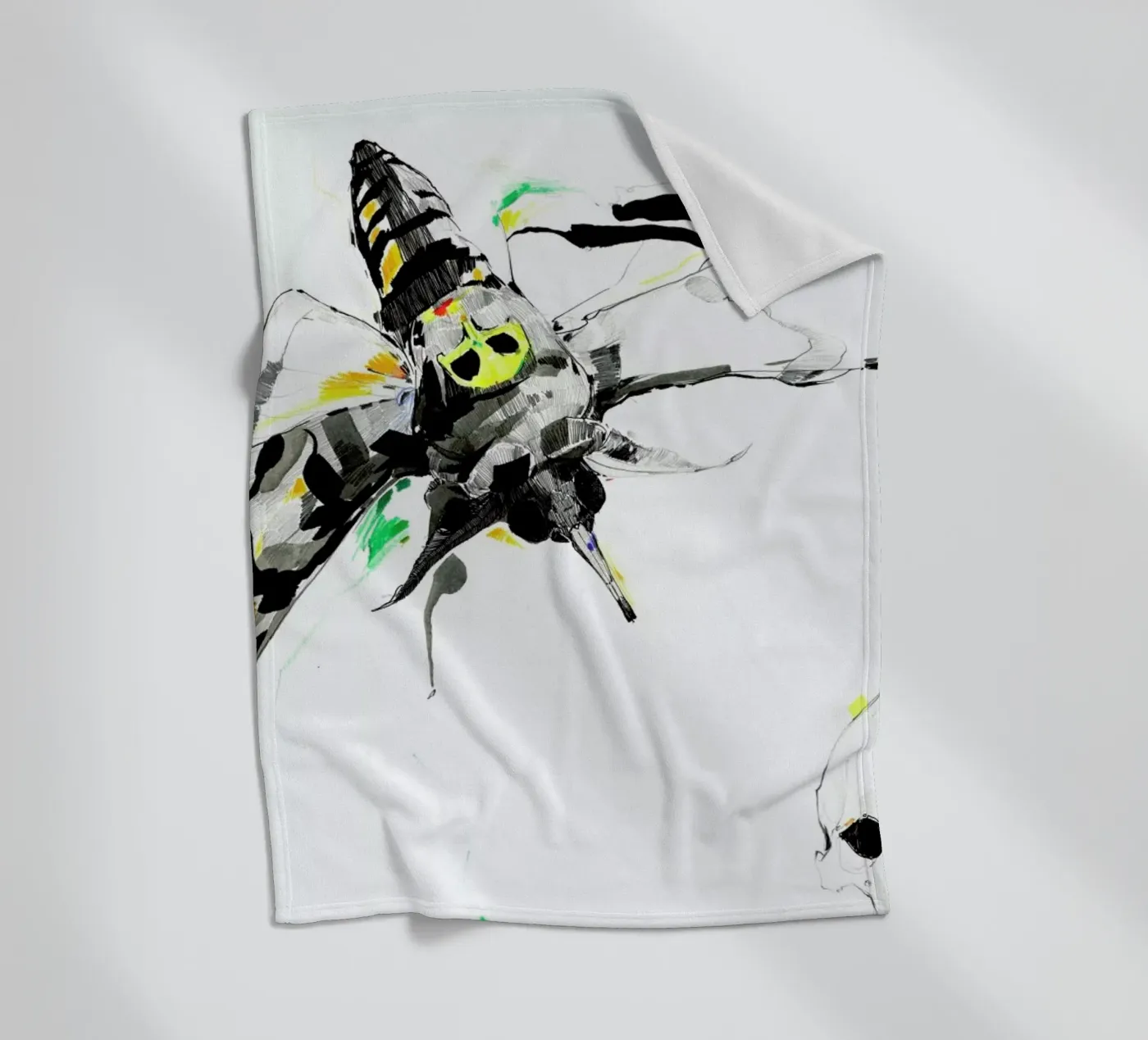 Moth fleece blanket by Mala Alani