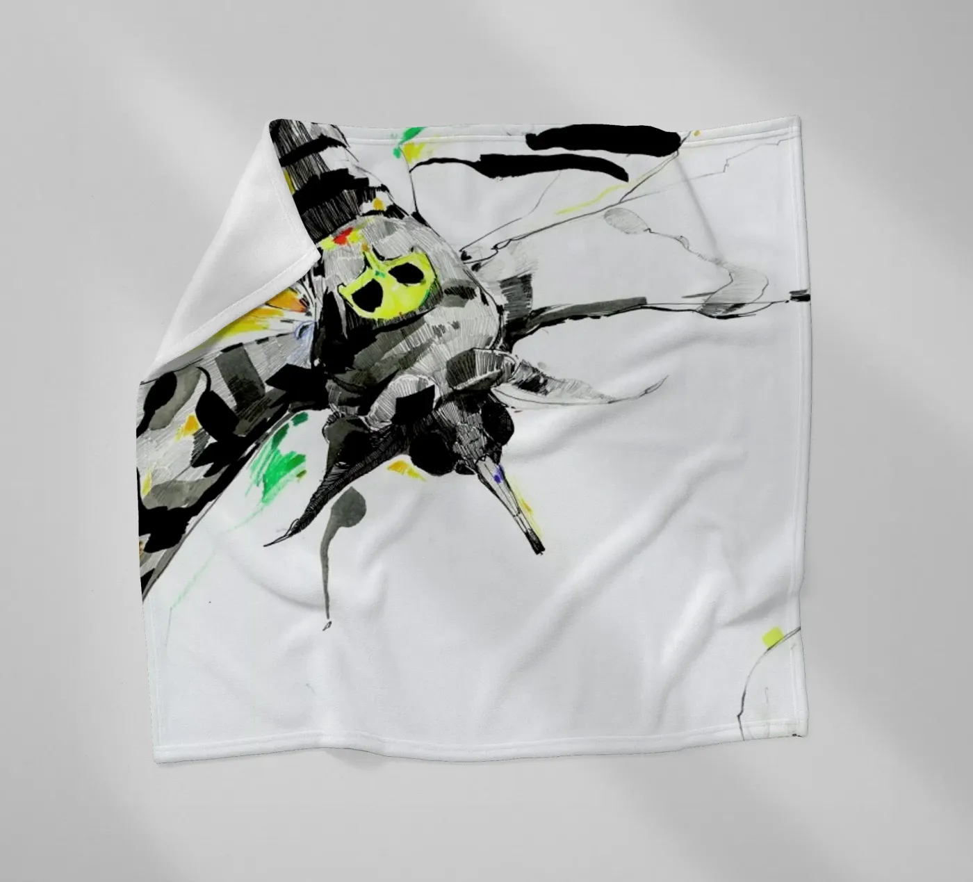 Moth fleece blanket by Mala Alani