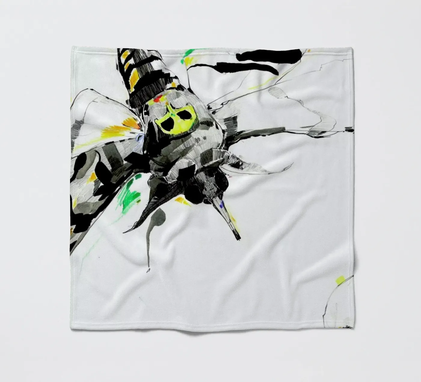 Moth fleece blanket by Mala Alani