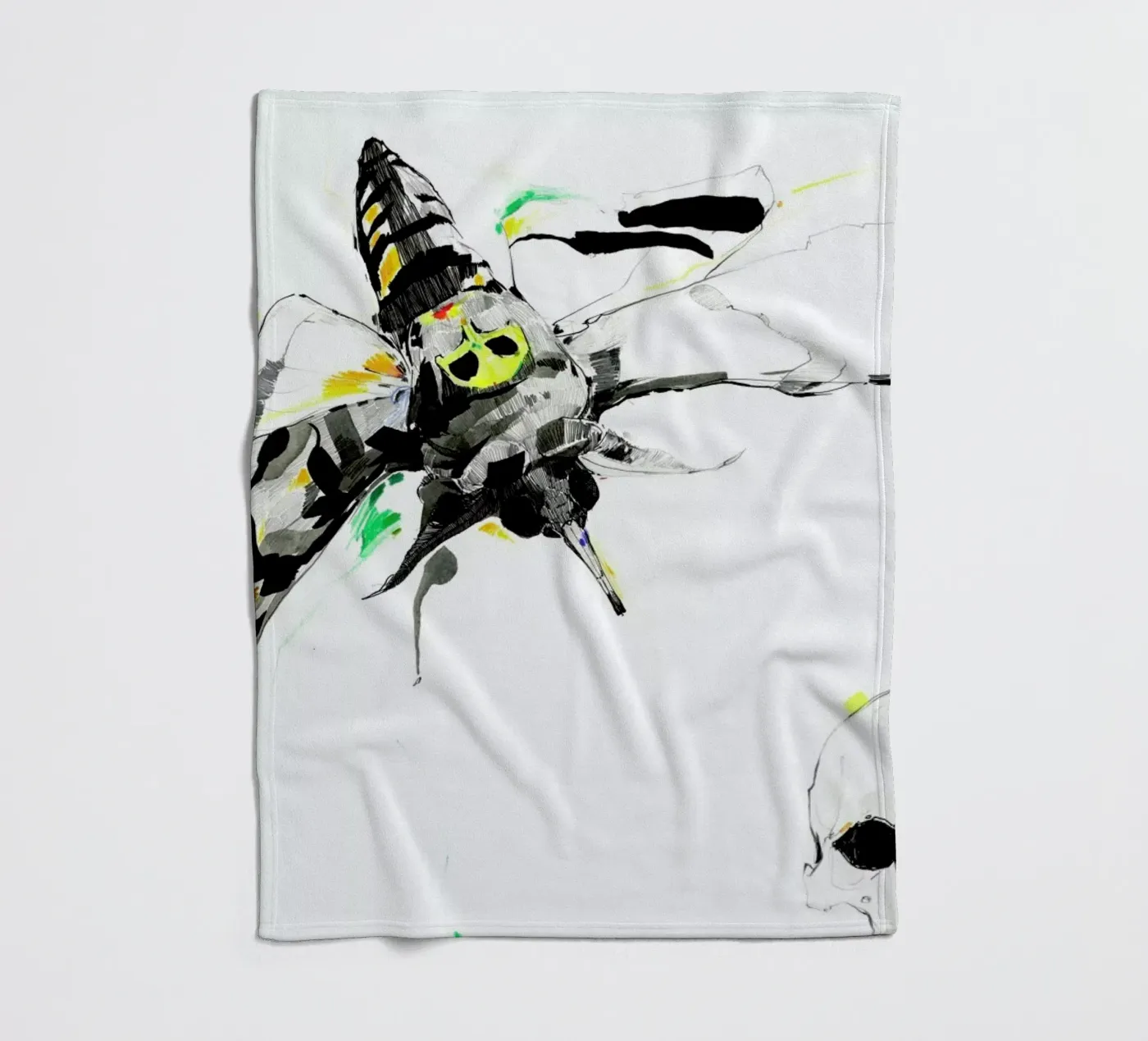 Moth fleece blanket by Mala Alani