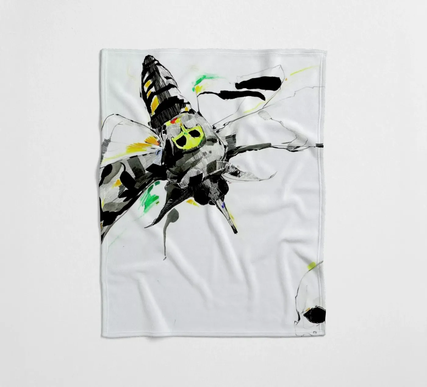Moth fleece blanket by Mala Alani