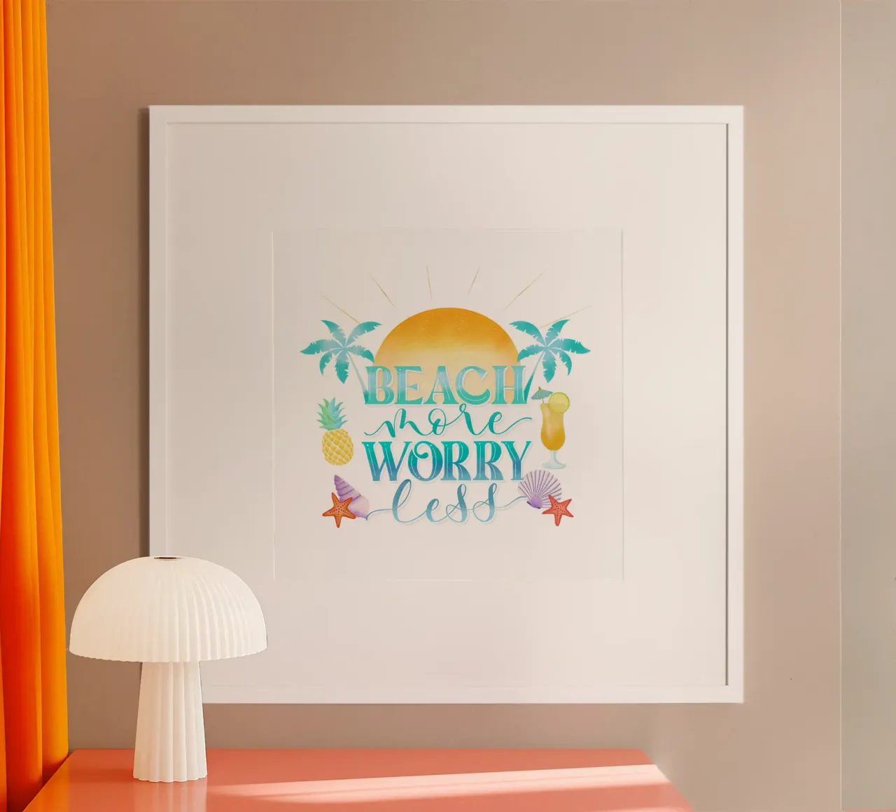 Beach More. Worry Less. Cooles Lettering mit Strandfeeling hahnemühle by CalliLetters