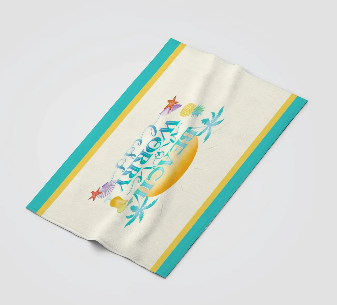 Beach More. Worry Less. Cooles Lettering mit Strandfeeling fleece blanket by CalliLetters