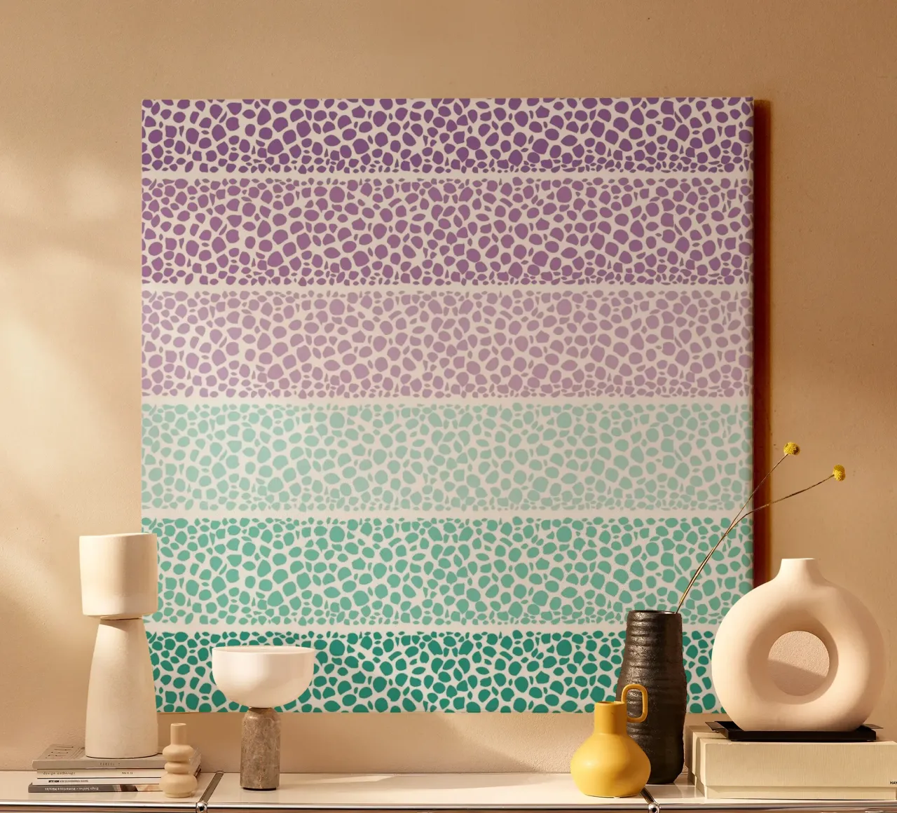 Riverside Colored Pebbles tela con Cornice a cassetta da Pom Graphic Design