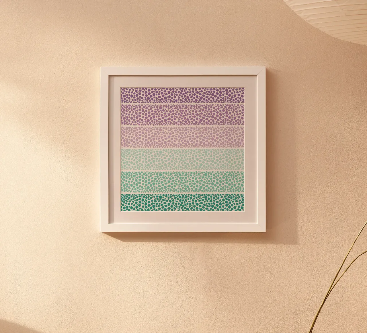 Riverside Colored Pebbles poster con telaio in alluminio da Pom Graphic Design