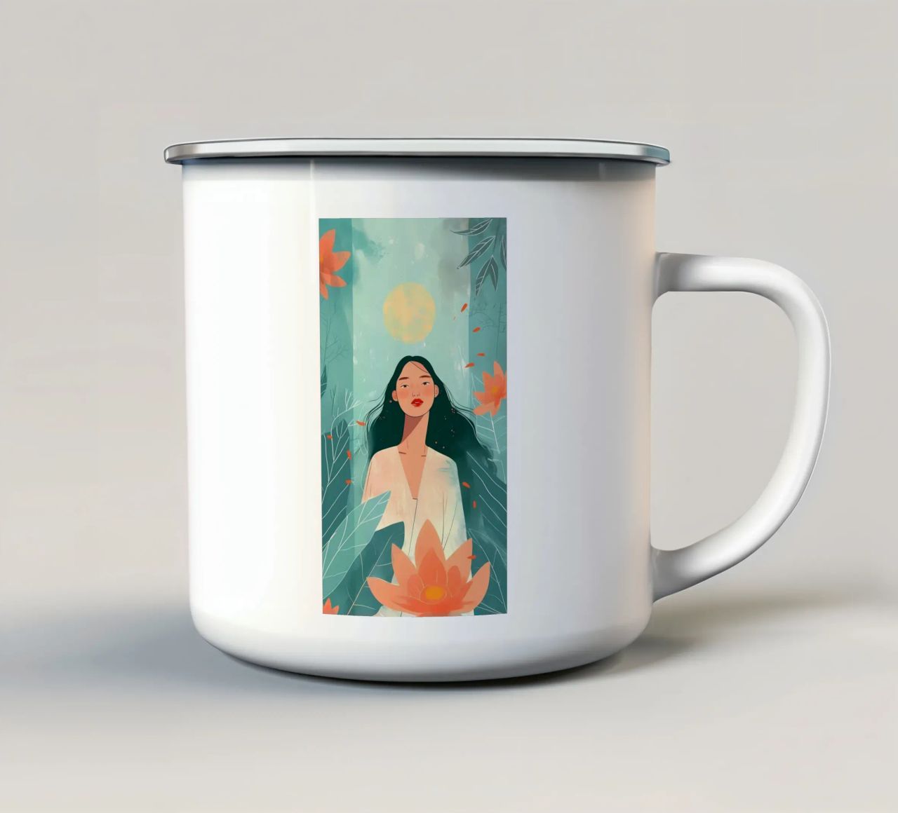 ragazza tazza in smalto da Jacari