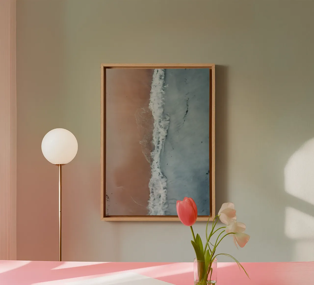 Paradise canvas with Floater frame by Aara