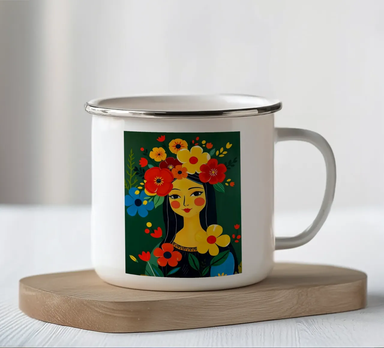 MONA LISA STILE MATISSE tazza in smalto da ARTOMATIC