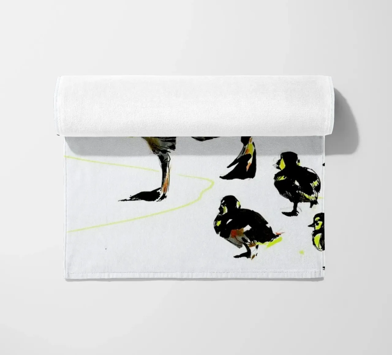 Ducks beach towel by Mala Alani