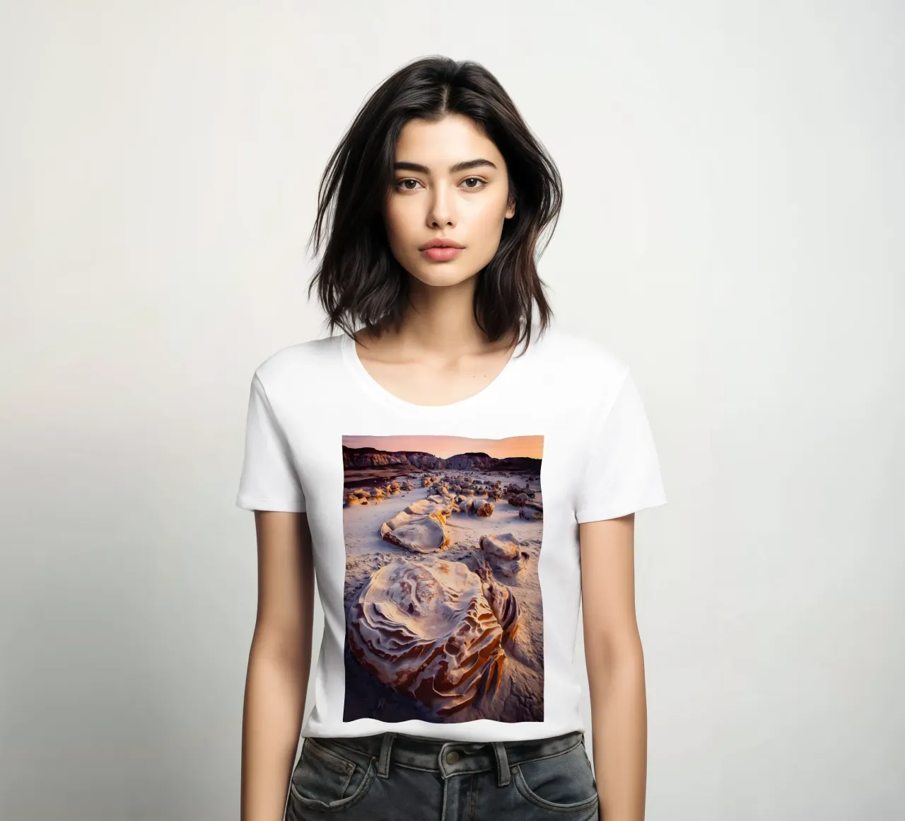 Waterfall women's fitted t-shirt by Aara