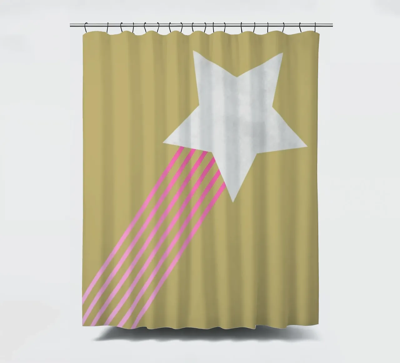 Comet shower curtain by Rose Beck Art