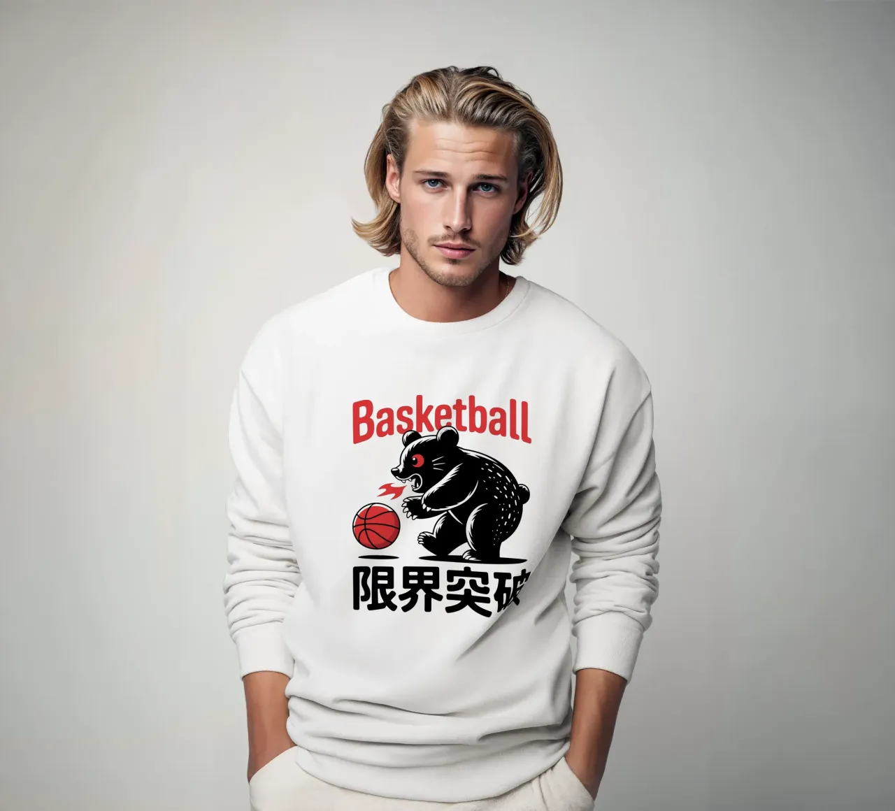 Orso da basket Design grafico giapponese - Limit Break Kanji felpa da GameDay Studio