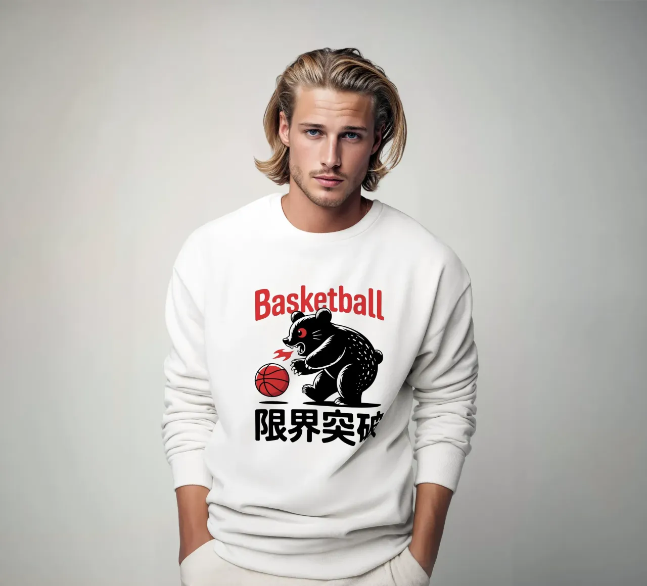 Orso da basket Design grafico giapponese - Limit Break Kanji felpa da GameDay Studio