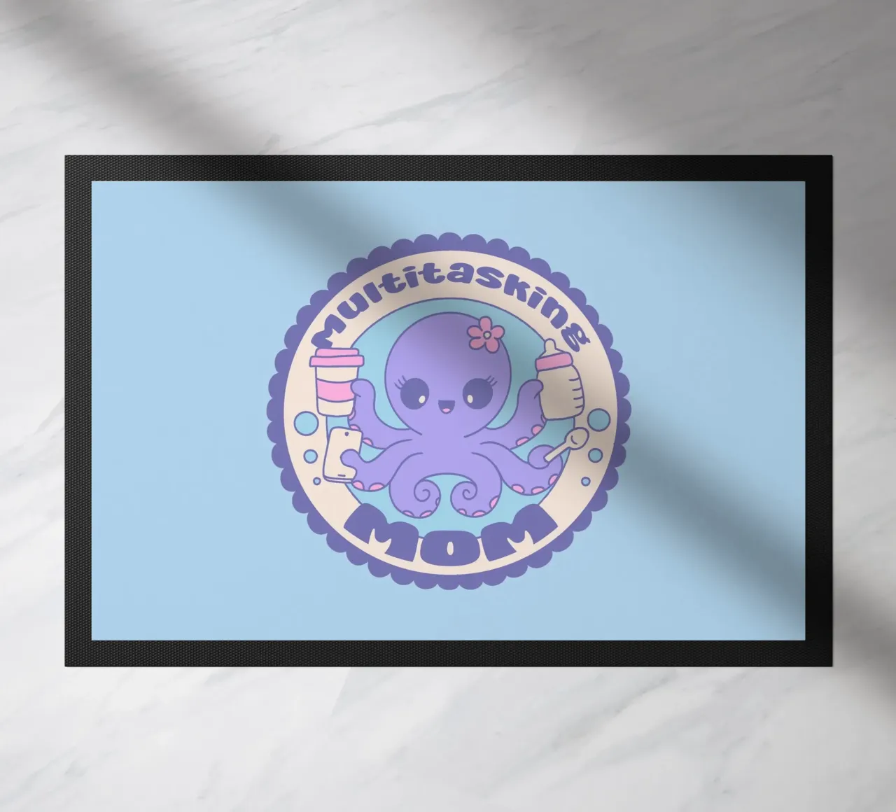 Multitaskende moeder deurmat van Loobs