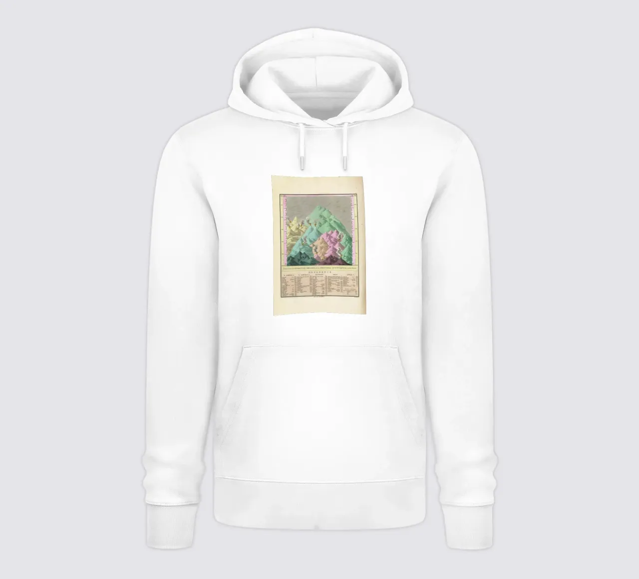 Finley Comparative Map Of The Principle Mountains Of The World sweat à capuche de Artokoloro Quint Lox Ltd